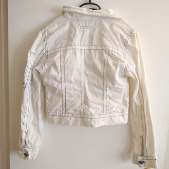 Sand White cotton jacket summer light zipper pockets 4 6 Island Cruise Vacation - Picture 14 of 15